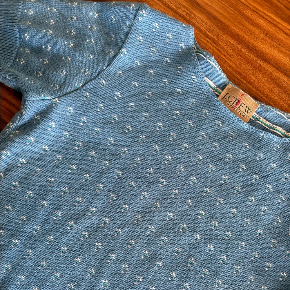 J. Crew Light Blue Dot Pattern Sweater